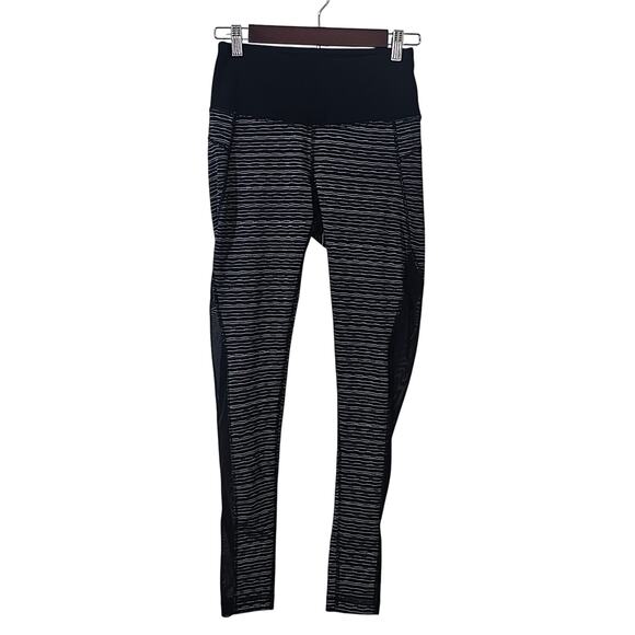 90 Degree By Reflex Athletic Leggings Small Black/White with Mesh Side Panel - Picture 1 of 5